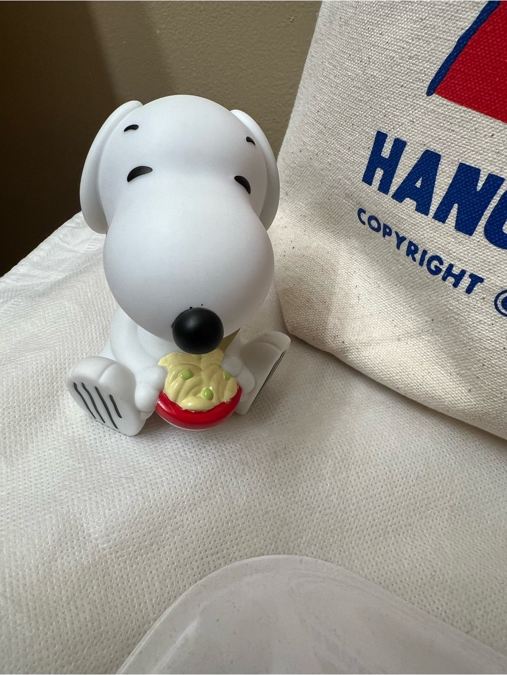 Snoopy peanuts Canvas Large Tote,Tray figure, Total Of 4 Items NWT - Picture 1 of 9